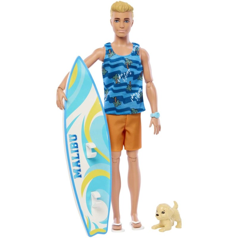 Barbie - Muñeco Ken con tabla de surf ㅤ