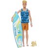 Barbie - Muñeco Ken con tabla de surf ㅤ